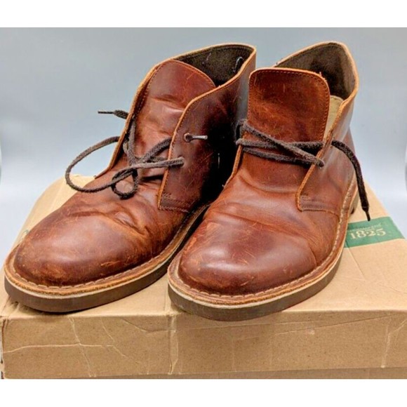 *CIB* Clarks Bushacre 2 Mens Size10 US Dark Brown Leather Lace Up Chukka Boots main image 7